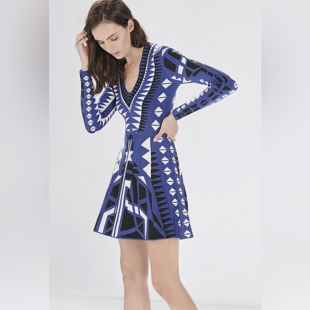 Parker V-Neck Fit-And-Flare Dress M Originally $396